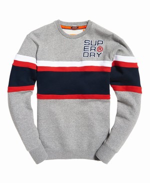 Superdry Applique Weekend Cut & Sew Férfi Pulóver Titán | ELSVK8512